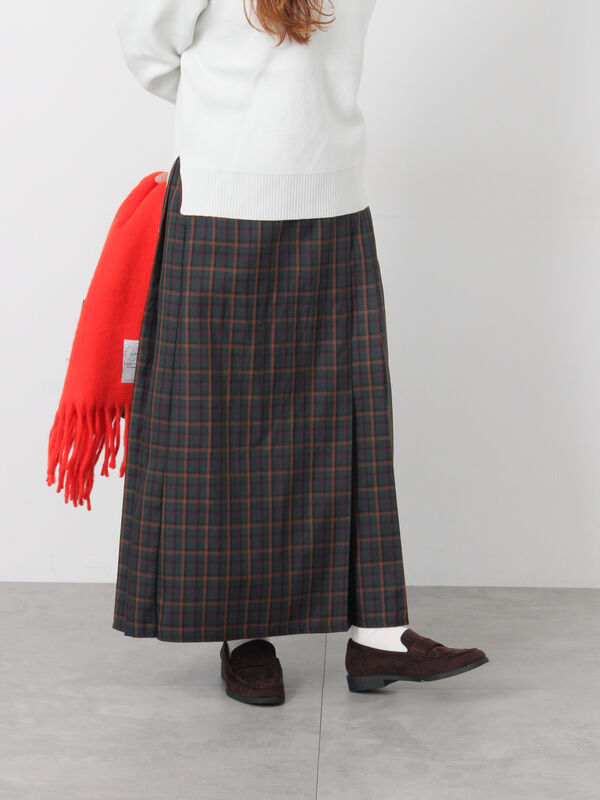 【選べる着丈】チェックキルトスカート（グリーン）｜Lugnoncure（ルノンキュール）通販