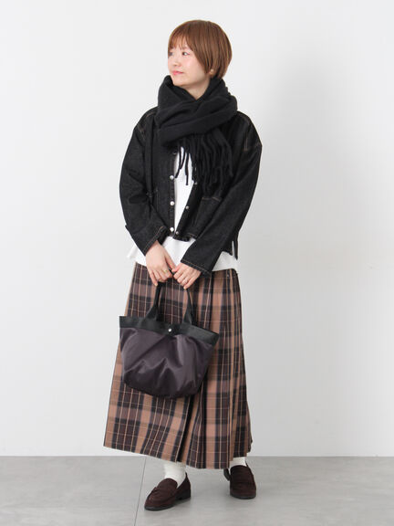 【選べる着丈】チェックキルトスカート（グレー/ベージュ/グリーン/ネイビー）｜Lugnoncure（ルノンキュール）通販
