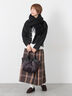 【選べる着丈】チェックキルトスカート（グレー/ベージュ/グリーン/ネイビー）｜Lugnoncure（ルノンキュール）通販