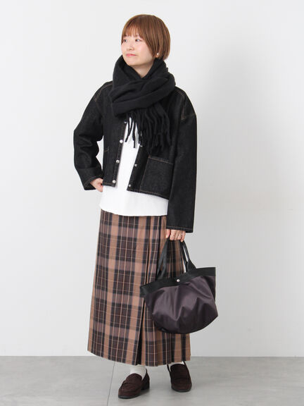 【選べる着丈】チェックキルトスカート（グレー/ベージュ/グリーン/ネイビー）｜Lugnoncure（ルノンキュール）通販