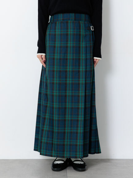 【選べる着丈】チェックキルトスカート（グレー/ベージュ/グリーン/ネイビー）｜Lugnoncure（ルノンキュール）通販