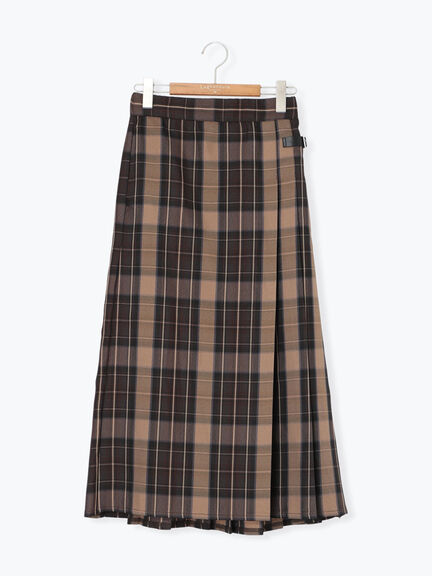 【選べる着丈】チェックキルトスカート（グレー/ベージュ/グリーン/ネイビー）｜Lugnoncure（ルノンキュール）通販