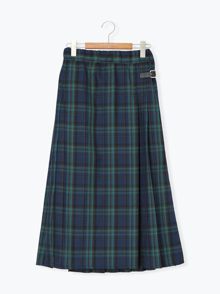 【選べる着丈】チェックキルトスカート（グレー/ベージュ/グリーン/ネイビー）｜Lugnoncure（ルノンキュール）通販