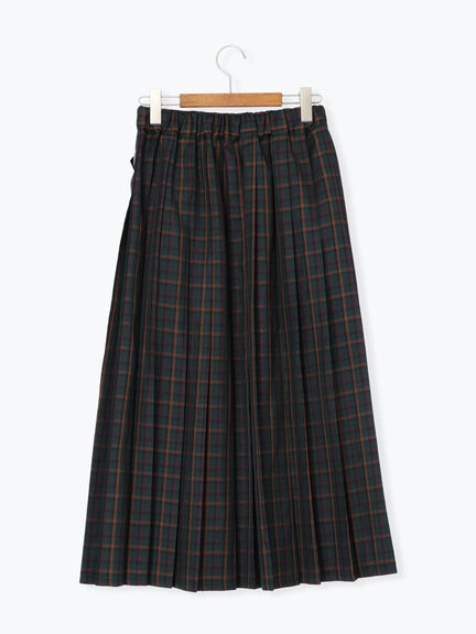 【選べる着丈】チェックキルトスカート（グレー/ベージュ/グリーン/ネイビー）｜Lugnoncure（ルノンキュール）通販