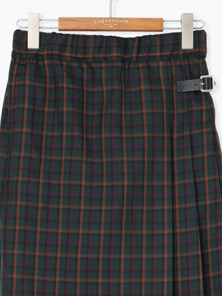 【選べる着丈】チェックキルトスカート（グレー/ベージュ/グリーン/ネイビー）｜Lugnoncure（ルノンキュール）通販