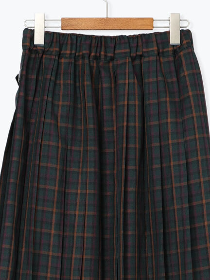 【選べる着丈】チェックキルトスカート（グレー/ベージュ/グリーン/ネイビー）｜Lugnoncure（ルノンキュール）通販