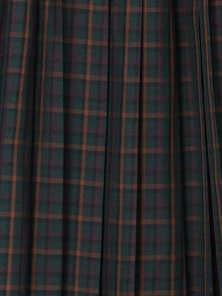 【選べる着丈】チェックキルトスカート（グレー/ベージュ/グリーン/ネイビー）｜Lugnoncure（ルノンキュール）通販