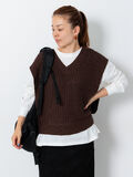 スラブヤーンVネックニットベスト(ブラウン)|Lugnoncure(ルノンキュール)通販