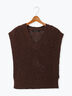 スラブヤーンVネックニットベスト(ブラック/ブラウン/キナリ)|Lugnoncure(ルノンキュール)通販