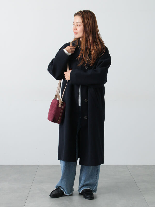 ウールライクステンカラーコート（ネイビー）｜Lugnoncure（ルノンキュール）通販