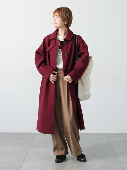 ウールライクステンカラーコート（ボルドー/ブラウン/ネイビー）｜Lugnoncure（ルノンキュール）通販