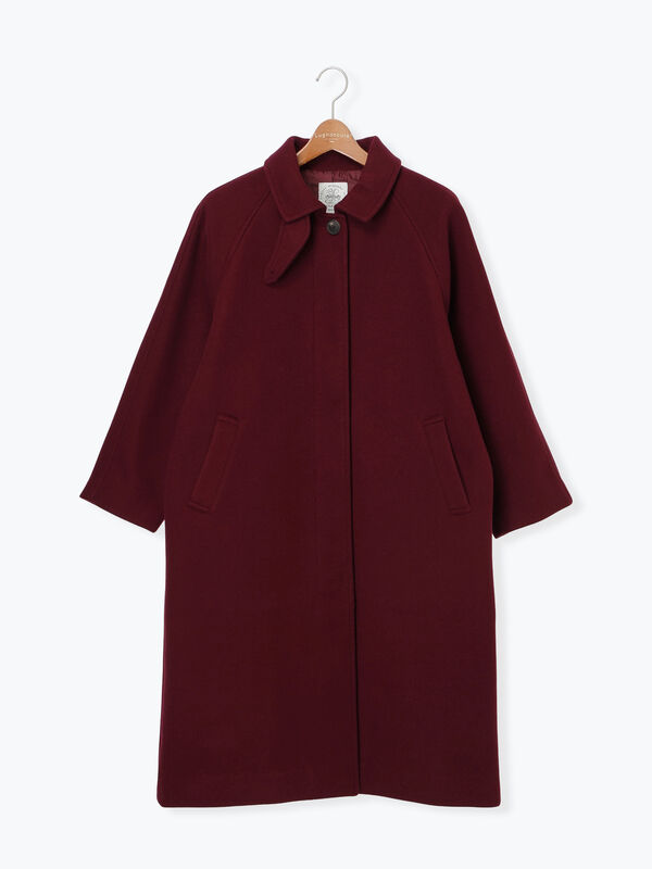 BURBERRYS イングランド製 ステンカラーコート L ボルドー ウール セール】 ウールライクステンカラーコート（ボルドー/ブラウン