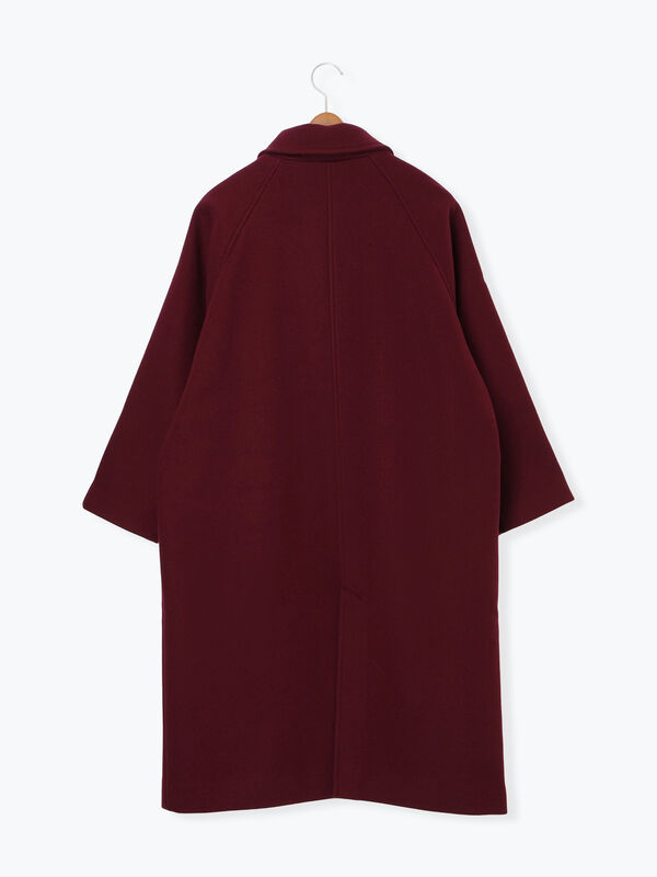 セール】 ウールライクステンカラーコート（ボルドー/ブラウン