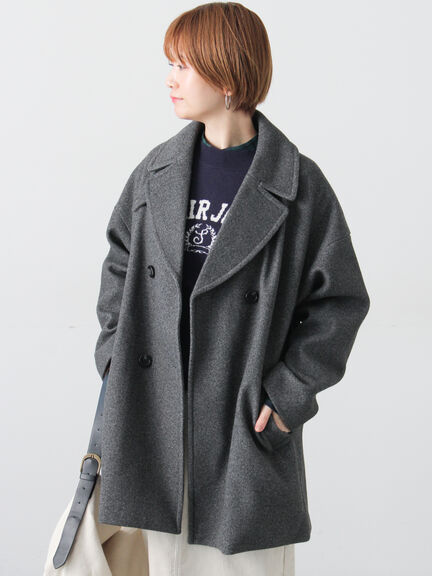 ウールライクミドルPコート（グレー/ブラウン/ネイビー）｜Lugnoncure（ルノンキュール）通販