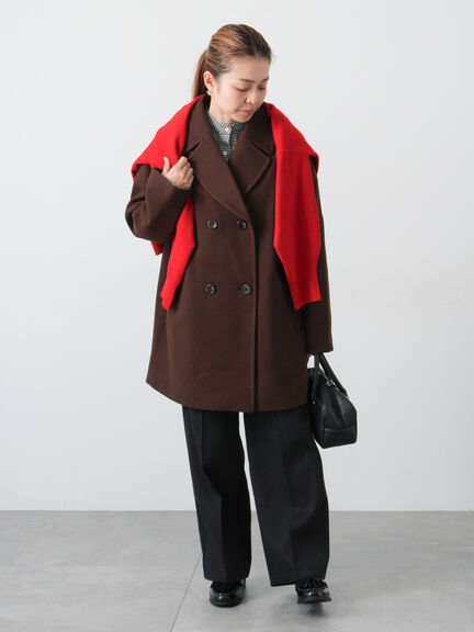 ウールライクミドルPコート（グレー/ブラウン/ネイビー）｜Lugnoncure（ルノンキュール）通販