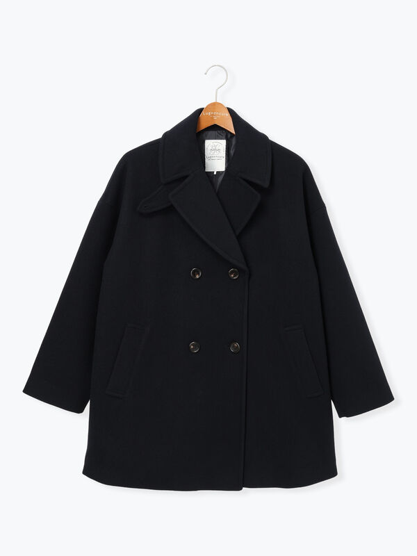 セール】 ウールライクミドルPコート（グレー/ブラウン/ネイビー