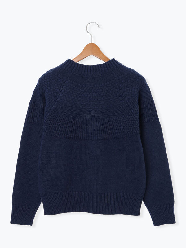 美品♪ アナイ カシミヤ100％ニット 求心編み セーター ベルスリーブ 濃紺 日本製】カシミヤ100% ウエストシェイプ Vネック セーター レディース