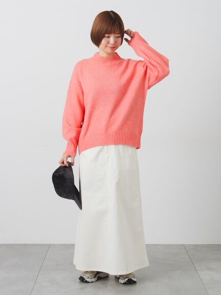 ウール混ふわふわハイネックニット（チャコールグレー/ピンク/ベージュ/ミント/パープル）｜Lugnoncure（ルノンキュール）通販