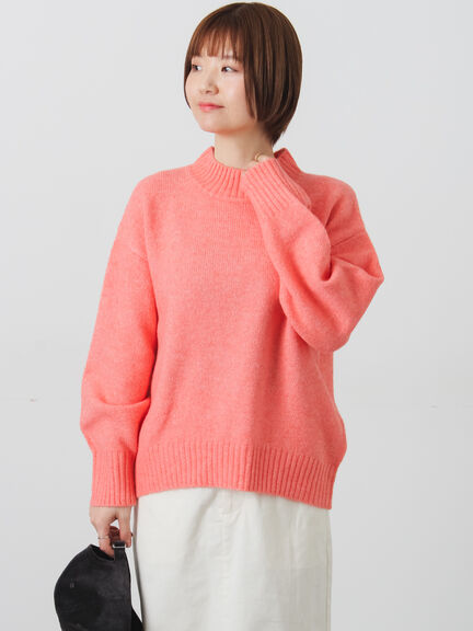 ウール混ふわふわハイネックニット（チャコールグレー/ピンク/ベージュ/ミント/パープル）｜Lugnoncure（ルノンキュール）通販