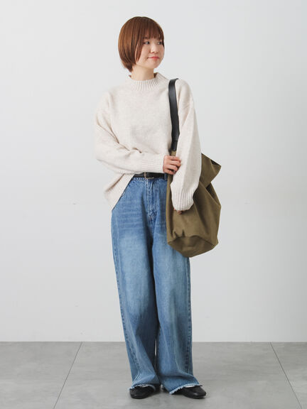 ウール混ふわふわハイネックニット（チャコールグレー/ピンク/ベージュ/ミント/パープル）｜Lugnoncure（ルノンキュール）通販