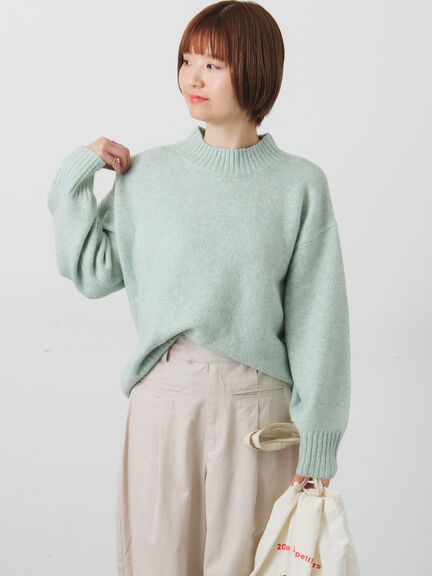 ウール混ふわふわハイネックニット（チャコールグレー/ピンク/ベージュ/ミント/パープル）｜Lugnoncure（ルノンキュール）通販