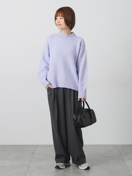 ウール混ふわふわハイネックニット（チャコールグレー/ピンク/ベージュ/ミント/パープル）｜Lugnoncure（ルノンキュール）通販