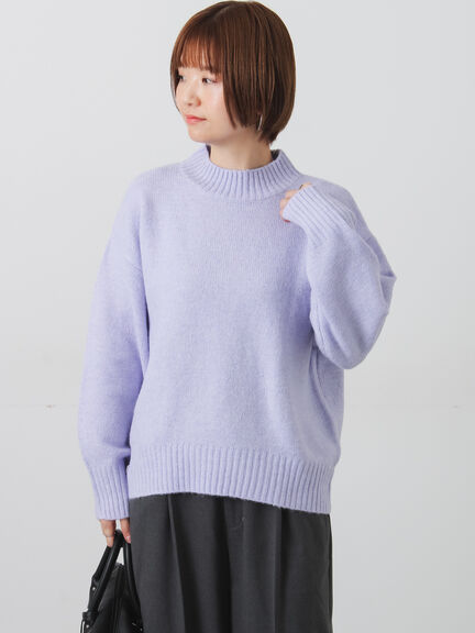 ウール混ふわふわハイネックニット（チャコールグレー/ピンク/ベージュ/ミント/パープル）｜Lugnoncure（ルノンキュール）通販