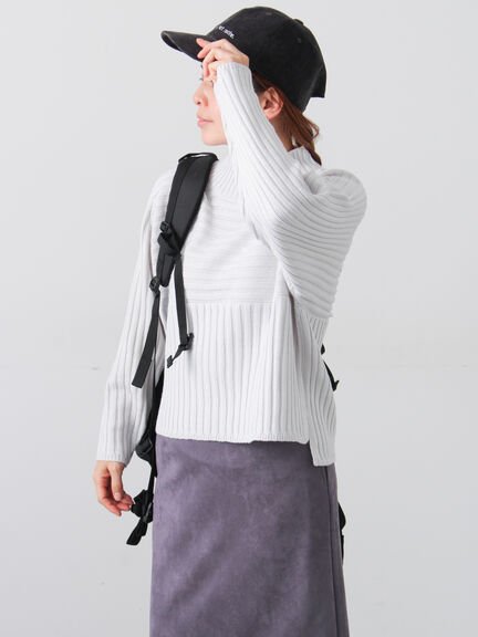 リブ切替ボトルネックニット（グレー/ブラック/イエロー/グリーン/ブルー）｜Lugnoncure（ルノンキュール）通販