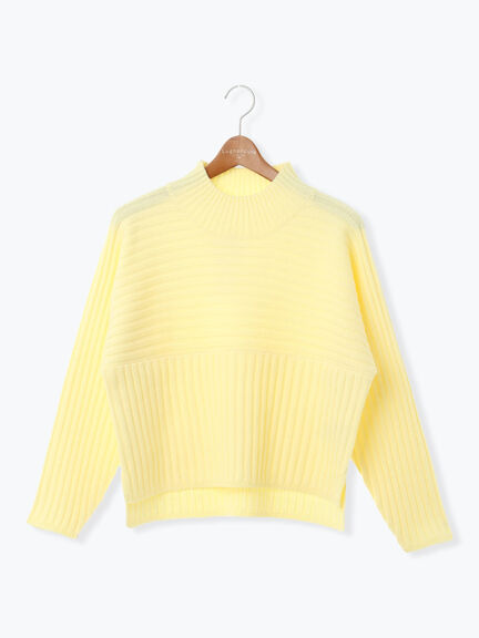 リブ切替ボトルネックニット（グレー/ブラック/イエロー/グリーン/ブルー）｜Lugnoncure（ルノンキュール）通販