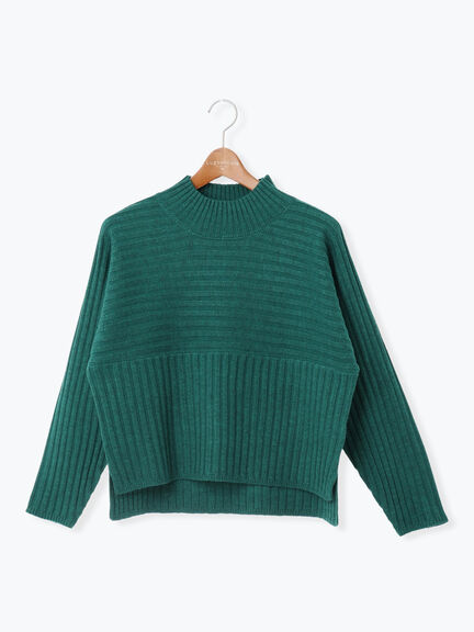 リブ切替ボトルネックニット（グレー/ブラック/イエロー/グリーン/ブルー）｜Lugnoncure（ルノンキュール）通販