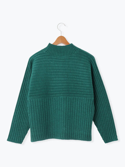 リブ切替ボトルネックニット（グレー/ブラック/イエロー/グリーン/ブルー）｜Lugnoncure（ルノンキュール）通販