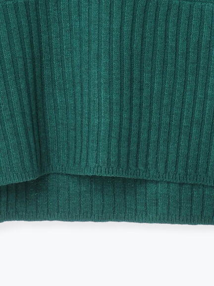 リブ切替ボトルネックニット（グレー/ブラック/イエロー/グリーン/ブルー）｜Lugnoncure（ルノンキュール）通販