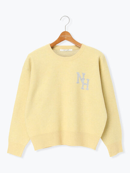 ロゴアソートジャカードニット（オフホワイト/グレー/イエロー/ネイビー）｜Lugnoncure（ルノンキュール）通販