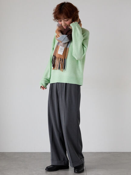 もちもちメランジVネックニット（グレー/チャコールグレー/ベージュ/グリーン/ブルー）｜Lugnoncure（ルノンキュール）通販