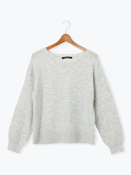 もちもちメランジVネックニット（グレー/チャコールグレー/ベージュ/グリーン/ブルー）｜Lugnoncure（ルノンキュール）通販