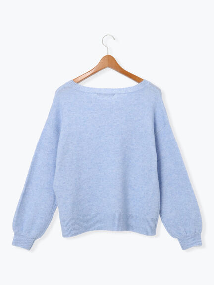 もちもちメランジVネックニット（グレー/チャコールグレー/ベージュ/グリーン/ブルー）｜Lugnoncure（ルノンキュール）通販