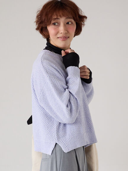 薄紫セーター　使用歴あり 洗える/静電気が起きにくい】バックスリットニット(ニット・セーター