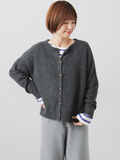 ウール混ふわふわクルーネックカーディガン（チャコールグレー）｜Lugnoncure（ルノンキュール）通販