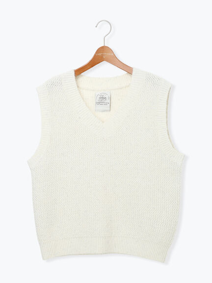 ラメ引き揃えニットベスト（オフホワイト/グレー/ブラック）｜Lugnoncure（ルノンキュール）通販