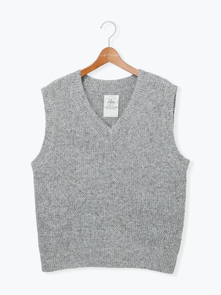 ラメ引き揃えニットベスト（オフホワイト/グレー/ブラック）｜Lugnoncure（ルノンキュール）通販