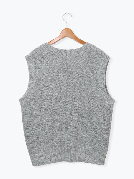 ラメ引き揃えニットベスト（オフホワイト/グレー/ブラック）｜Lugnoncure（ルノンキュール）通販