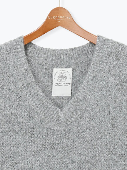 ラメ引き揃えニットベスト（オフホワイト/グレー/ブラック）｜Lugnoncure（ルノンキュール）通販