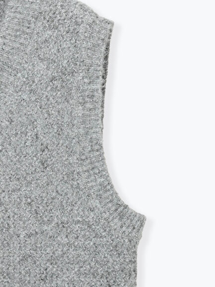 ラメ引き揃えニットベスト（オフホワイト/グレー/ブラック）｜Lugnoncure（ルノンキュール）通販