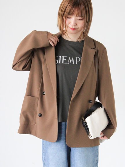 セール】 Wブレストテーラードジャケット（ブラウン/ネイビー/アウター