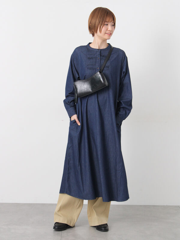 ピンタックデニムワンピース（ネイビー）｜Lugnoncure（ルノンキュール）通販