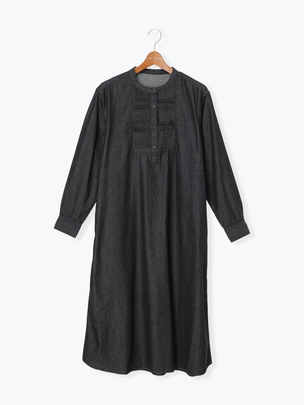 ピンタックデニムワンピース（ブラック/ネイビー）｜Lugnoncure（ルノンキュール）通販