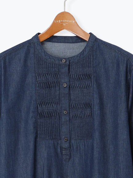 ピンタックデニムワンピース（ブラック/ネイビー）｜Lugnoncure（ルノンキュール）通販