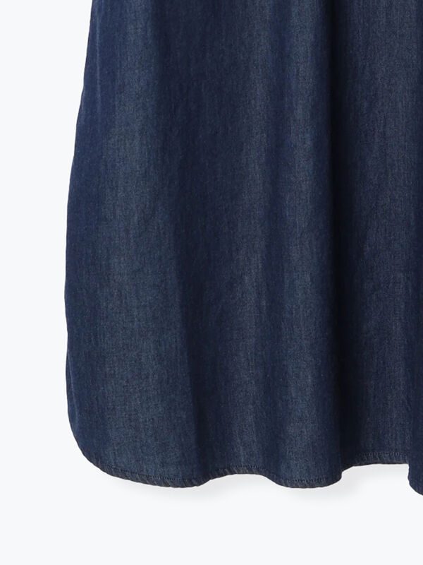 ピンタックデニムワンピース（ブラック/ネイビー/ワンピース