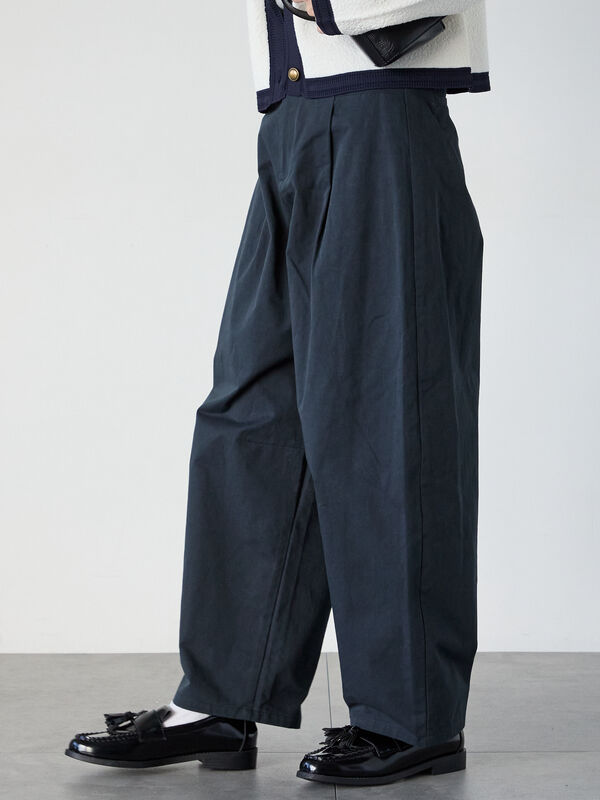 tuck loose pants チノパン　カーブパンツ　バレルパンツ セール】 チノカーブパンツ（ボルドー/ネイビー/クリーム/ボトムス