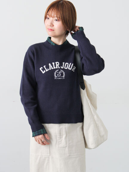 エンブレムロゴニット（オフホワイト/モカ/グリーン/ネイビー）｜Lugnoncure（ルノンキュール）通販